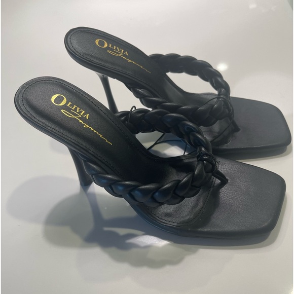 OLIVIA FRAGRANCE NWT BRAIDED HEELED SANDAL BLACK - SIZE - 8 - Picture 3 of 15